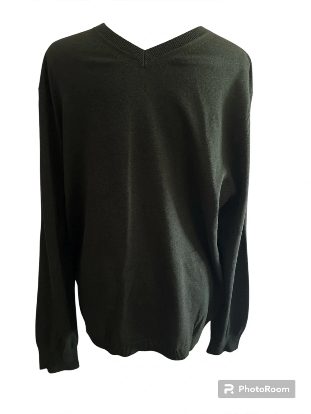 Banana Republic Silk Cashmere Blend V-Neck Sweater Olive Green SZ MED